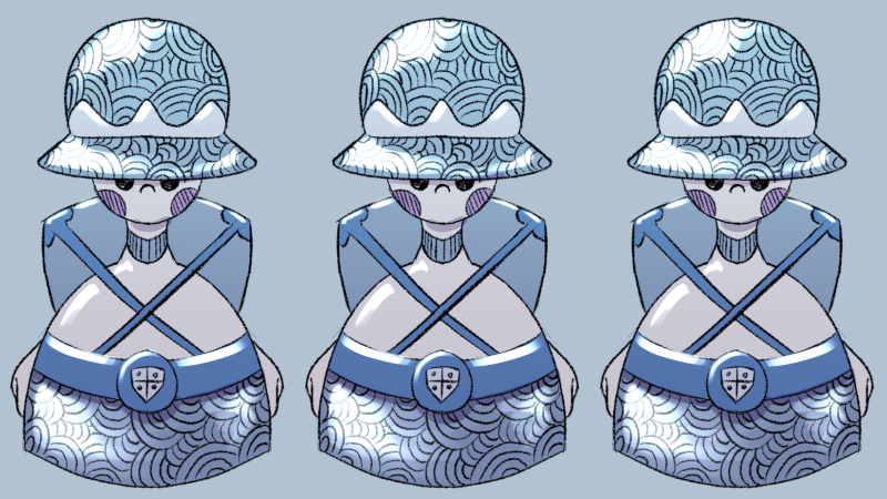 Three sad pawns